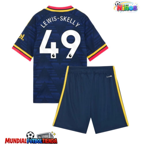 Camiseta Arsenal Myles Lewis-Skelly #49 Segunda Equipación Replica 2026-27 para niños mangas cortas (+ Pantalones cortos)